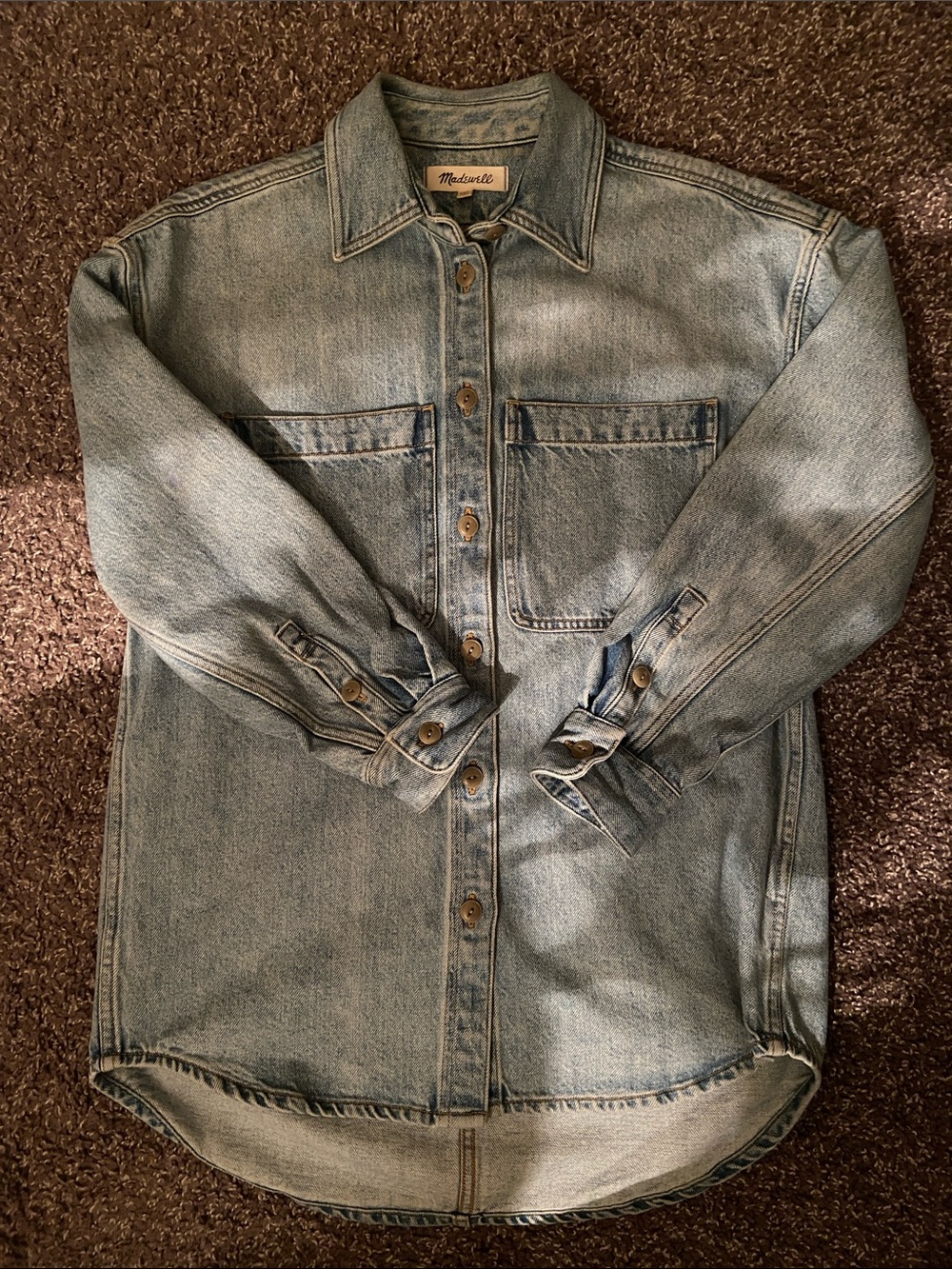madewell oversized denim shirt jacket shacket